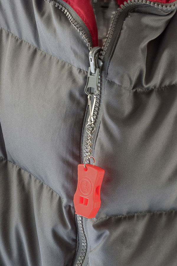 2-Piece Plastic Raptor Whistle with Key Chain & Zipper Ring